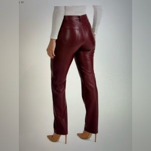 Joie Faux Leather Size 6 Burgundy Pant New with Tag